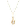 Thumbnail Image 0 of 9ct Yellow Gold Cubic Zirconia Teardrop Pendant Necklace