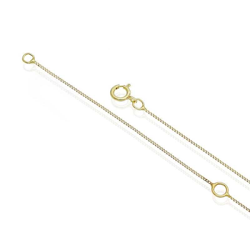 9ct Yellow Gold Cubic Zirconia Teardrop Pendant Necklace