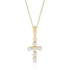 Thumbnail Image 1 of 9ct Solid Yellow Gold Cubic Zirconia Cross Charm Pendant Necklace