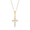 Thumbnail Image 0 of 9ct Solid Yellow Gold Cubic Zirconia Cross Charm Pendant Necklace