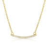 Thumbnail Image 1 of Sterling Silver & 18ct Gold Plated Cubic Zirconia Bar Pendant Necklace