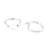 Thumbnail Image 1 of Sterling Silver Oval Twisted Creole Drop Hoop Earrings