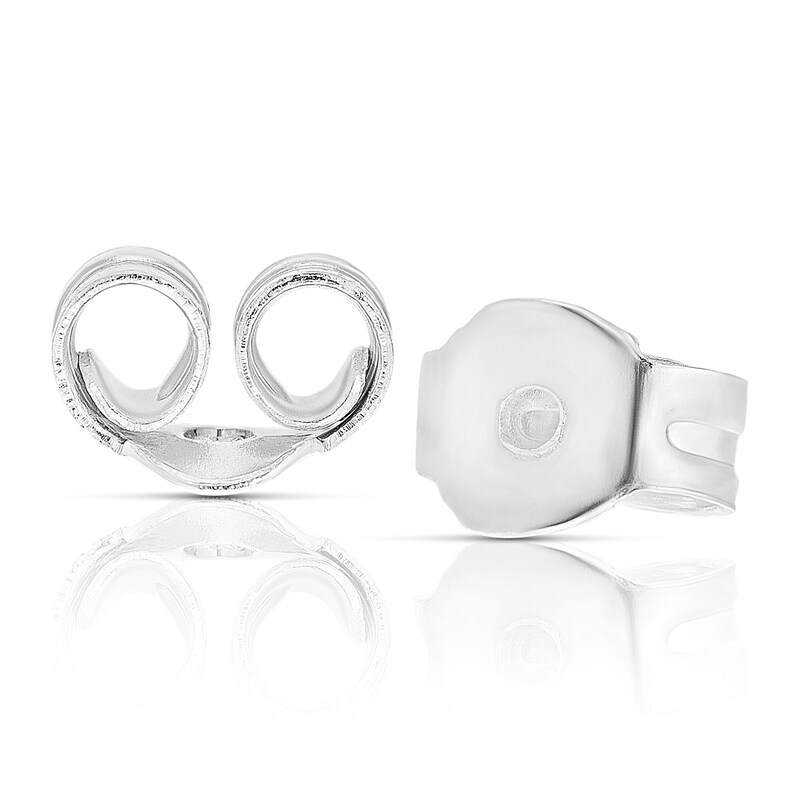 Main Image 2 of Sterling Silver Cubic Zirconia Horseshoe Stud Earrings