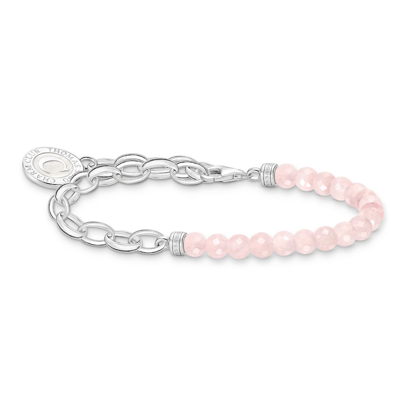 Main Image 1 of Thomas Sabo Ladies' Sterling Silver  Rose Quartz Beaded Bracelet