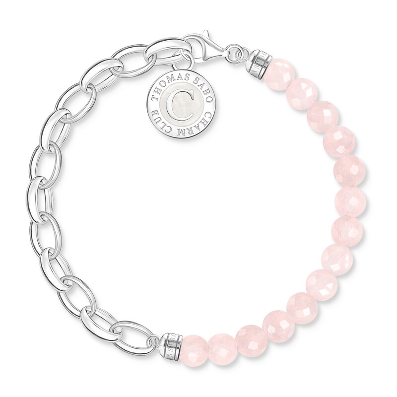 Main Image 2 of Thomas Sabo Ladies' Sterling Silver  Rose Quartz Beaded Bracelet