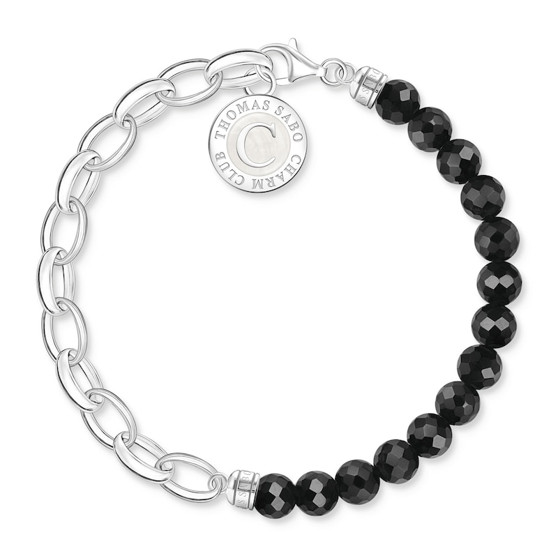 Main Image 2 of Thomas Sabo Ladies' Sterling Silver Obsidian Beaded Bracelet
