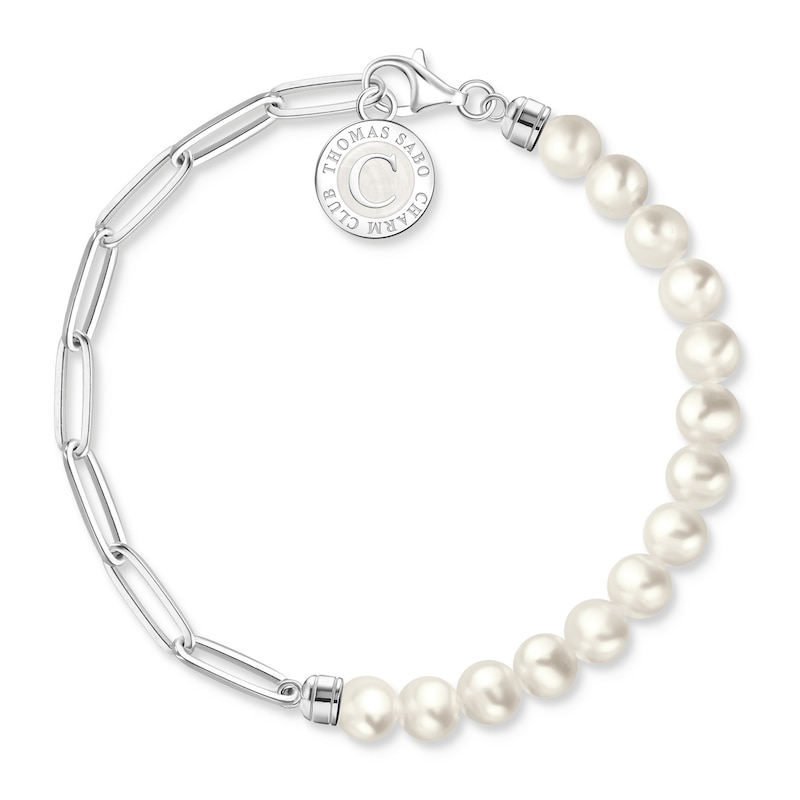 Main Image 2 of Thomas Sabo Ladies' Sterling Silver Freshwater Pearl Beaded Bracelet