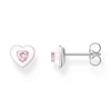 Thumbnail Image 1 of Thomas Sabo Ladies' Sterling Silver Pink Cubic Zirconia Heart Ear Studs