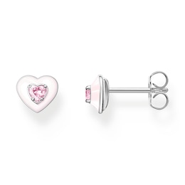 Thomas Sabo Ladies' Sterling Silver Pink Cubic Zirconia Heart Ear Studs