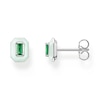 Thumbnail Image 1 of Thomas Sabo Ladies' Sterling Silver Enamel & Glass-Ceramic Stone Rectangular Ear Studs