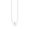 Thumbnail Image 1 of Thomas Sabo Ladies' Sterling Silver Enamel & Pink Cubic Zirconia Heart Necklace