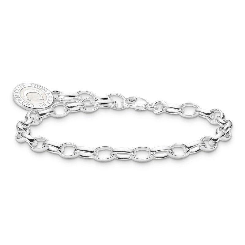 Main Image 1 of Thomas Sabo Ladies' Sterling Silver Enamel Belcher Charm Carrier Bracelet 19cm