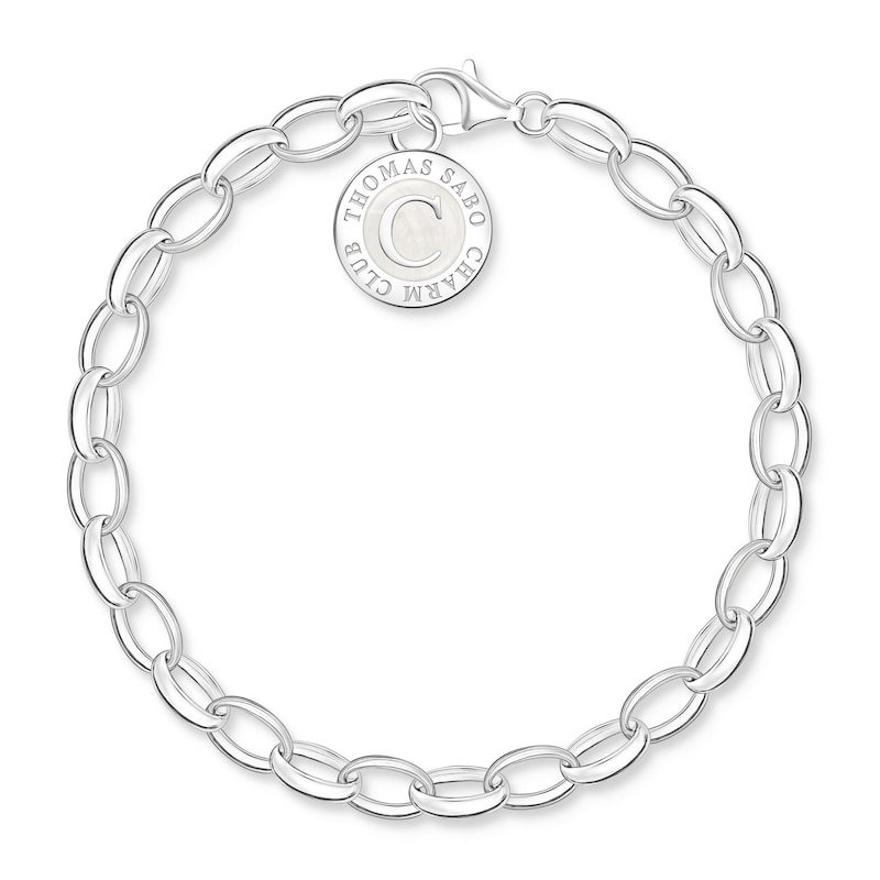 Main Image 2 of Thomas Sabo Ladies' Sterling Silver Enamel Belcher Charm Carrier Bracelet 19cm