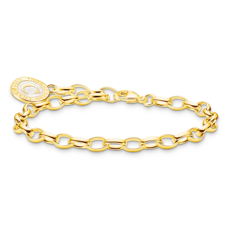 Main Image 1 of Thomas Sabo Ladies' Sterling Silver Gold Plated Enamel Belcher Charm Carrier Bracelet 19cm