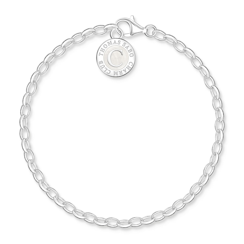 Thomas Sabo Ladies' Sterling Silver Enamel Charm Carrier Bracelet 19cm ...