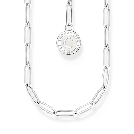 Thomas Sabo Womens Sterling Silver Enamel Charm Carrier Neck