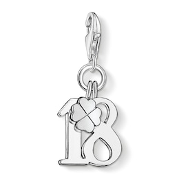 Thomas Sabo Ladies' Sterling Silver Lucky Number 18 Charm Pendant