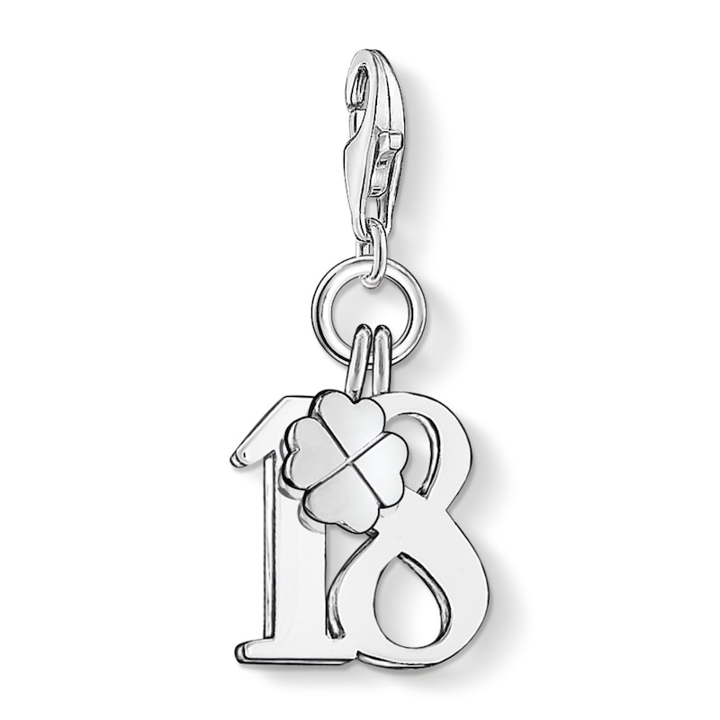 Thomas Sabo Ladies' Sterling Silver Lucky Number 18 Charm Pendant
