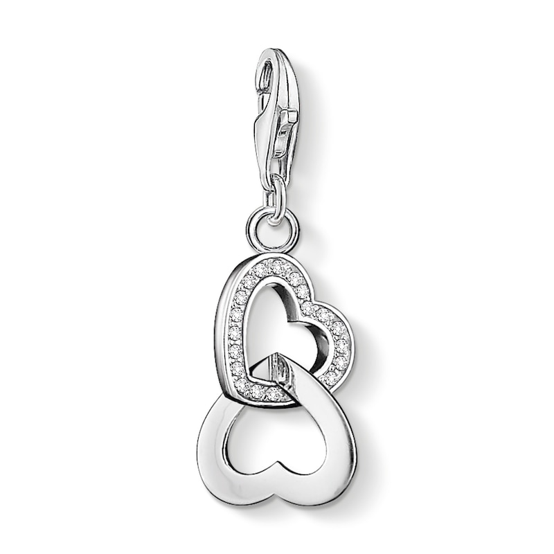 Main Image 1 of Thomas Sabo Ladies' Sterling Silver Cubic Zirconia Hearts Charm Pendant