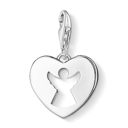 Thomas Sabo Ladies' Sterling Silver Guardian Angel Heart Charm Pendant