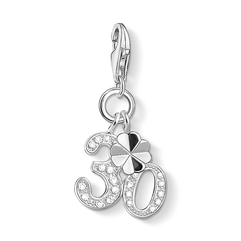 Thomas Sabo Ladies' Sterling Silver Cubic Zirconia 30 Charm Pendant