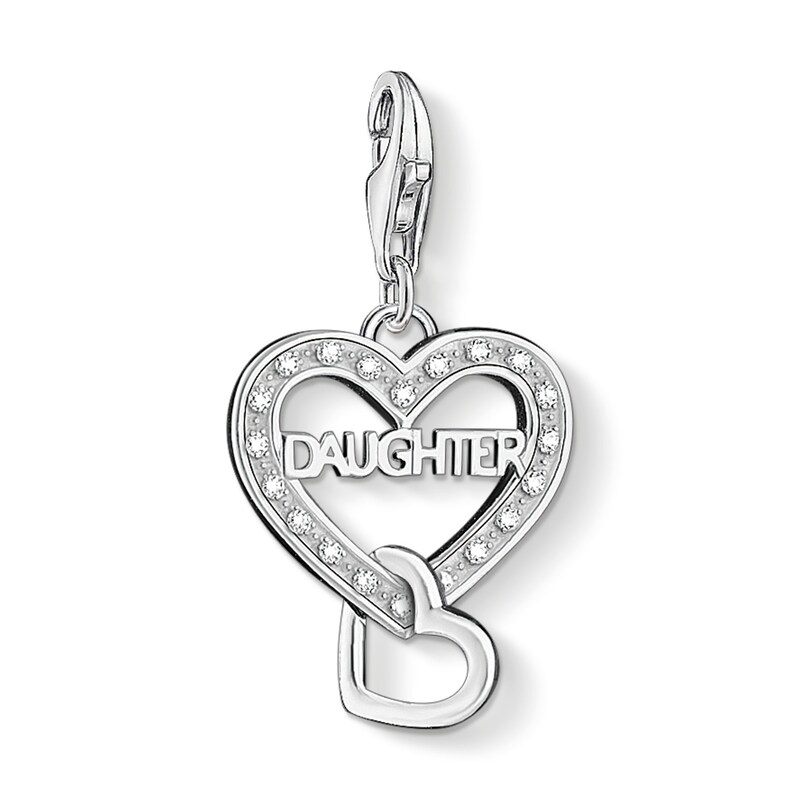 Main Image 1 of Thomas Sabo Ladies' Sterling Silver Cubic Zirconia Daughter Heart Charm Pendant