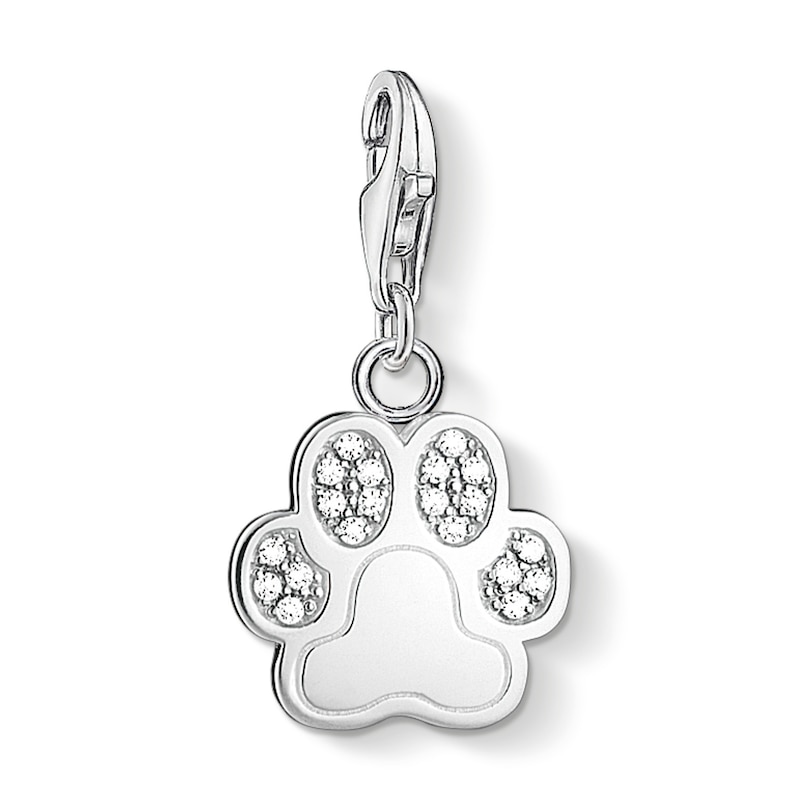 Thomas Sabo Ladies' Sterling Silver Cubic Zirconia Paw Charm Pendant