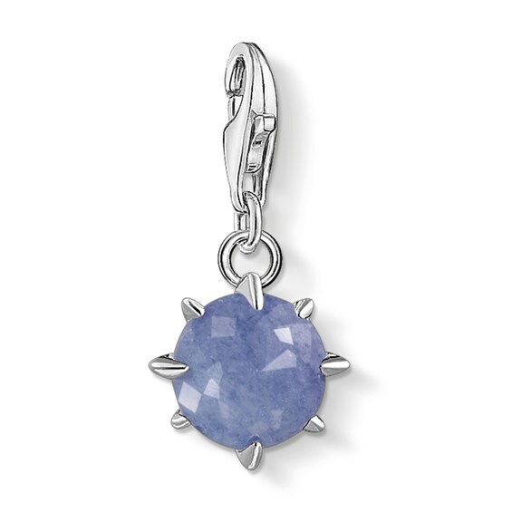 Thomas Sabo Women's Sterling Silver Dumortierite Cubic Zirconia Charm Pendant Birth Stone December