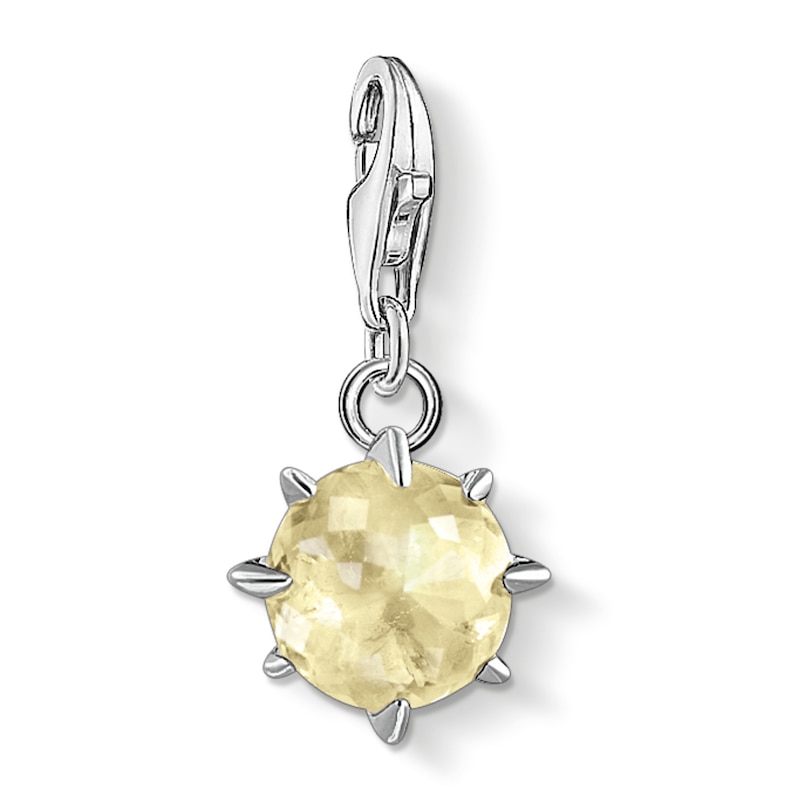 Main Image 1 of Thomas Sabo Ladies' Sterling Silver Lemon Quartz Cubic Zirconia Charm Pendant Birth Stone November