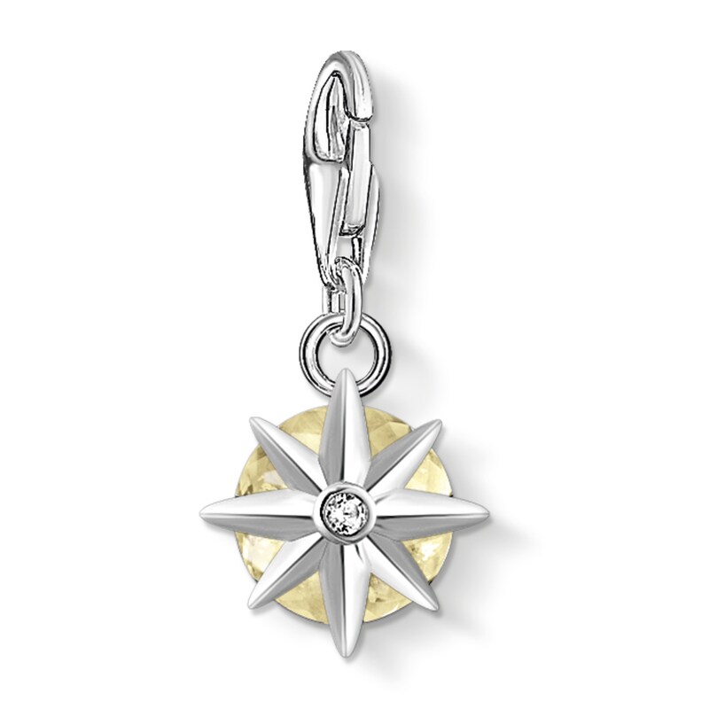Main Image 2 of Thomas Sabo Ladies' Sterling Silver Lemon Quartz Cubic Zirconia Charm Pendant Birth Stone November