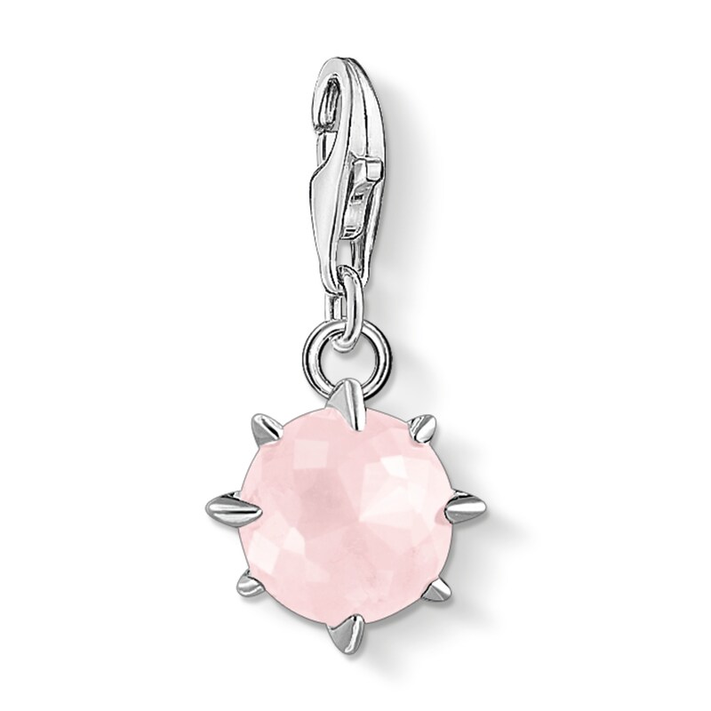 Main Image 1 of Thomas Sabo Ladies' Sterling Silver Rose Quartz Cubic Zirconia Charm Pendant Birth Stone October