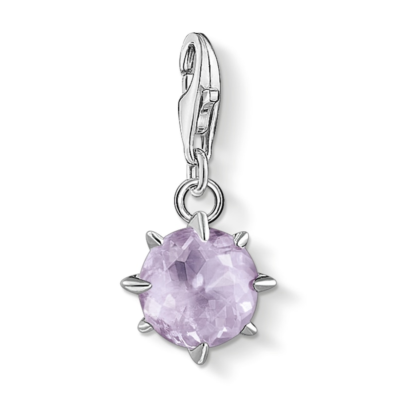Main Image 1 of Thomas Sabo Ladies' Sterling Silver Amethyst Cubic Zirconia Charm Pendant Birth Stone June