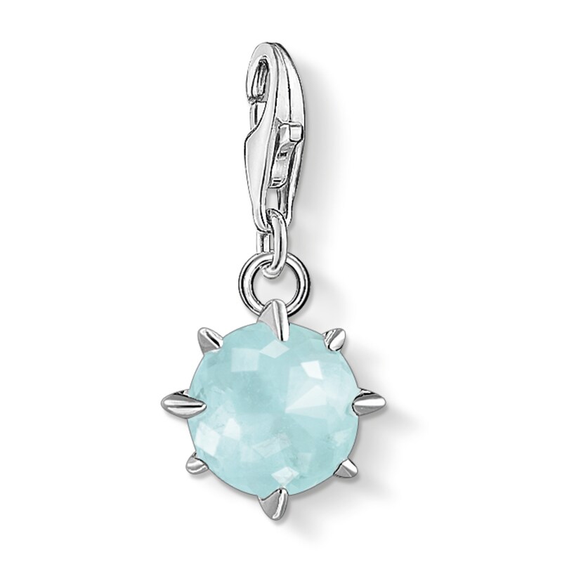 Thomas Sabo Ladies' Sterling Silver Milky Aquamarine Cubic Zirconia Charm Pendant Birth Stone March