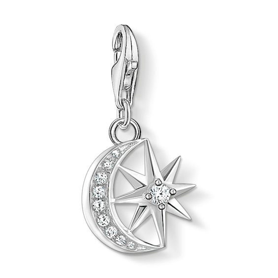 Thomas Sabo Women's Sterling Silver Cubic Zirconia Charm Pendant Star & Moon - Image 3