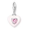 Thumbnail Image 1 of Thomas Sabo Ladies' Sterling Silver Pink Cubic Zirconia Heart Charm Pendant