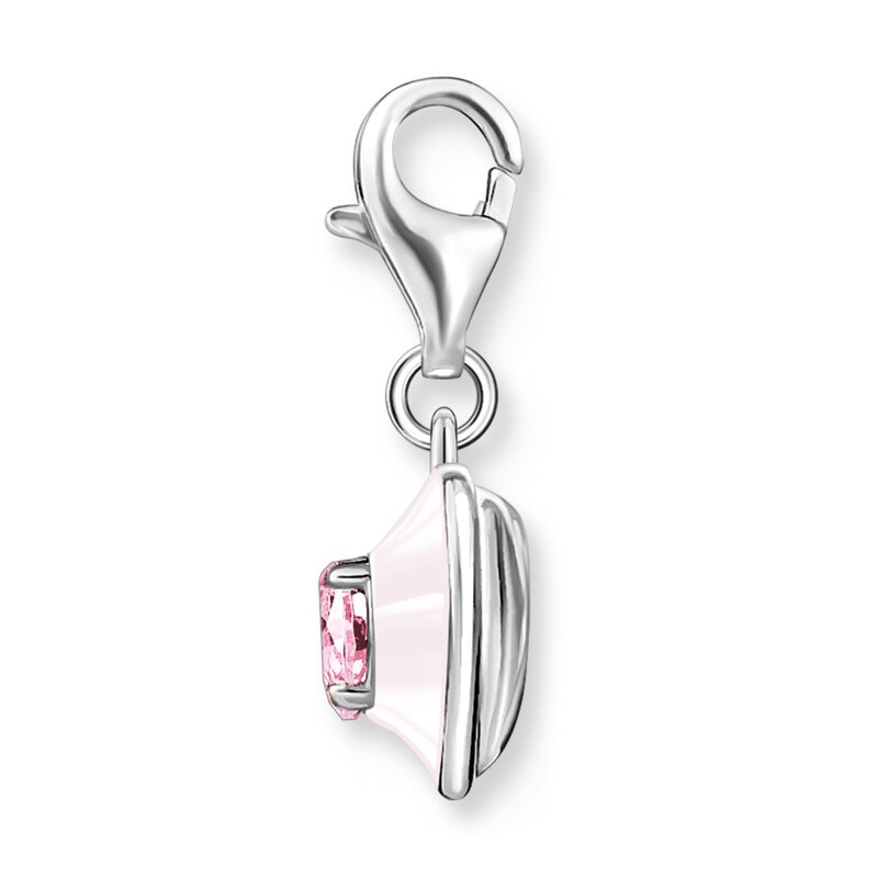 Main Image 2 of Thomas Sabo Ladies' Sterling Silver Pink Cubic Zirconia Heart Charm Pendant