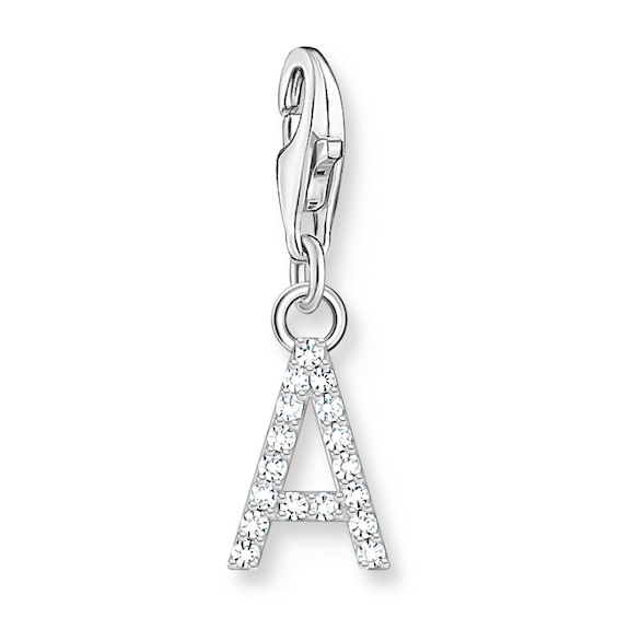 Thomas Sabo Women's Sterling Silver Cubic Zirconia Charm Pendant Letter A