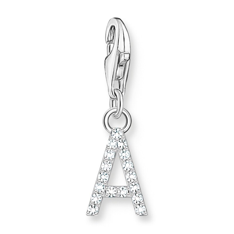 Main Image 1 of Thomas Sabo Ladies' Sterling Silver Cubic Zirconia Charm Pendant Letter A