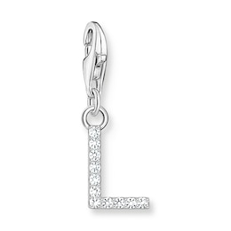 Thomas Sabo Women's Sterling Silver Cubic Zirconia Charm Pendant Letter L