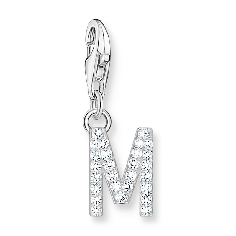 Main Image 1 of Thomas Sabo Ladies' Sterling Silver Cubic Zirconia Charm Pendant Letter M