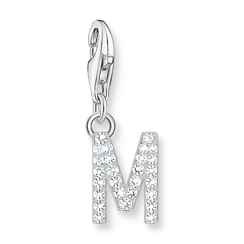 Thomas Sabo Ladies' Sterling Silver Cubic Zirconia Charm Pendant Letter M