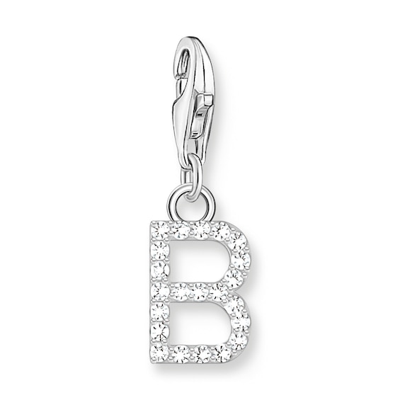 Thomas Sabo Women's Sterling Silver Cubic Zirconia Charm Pendant Letter B