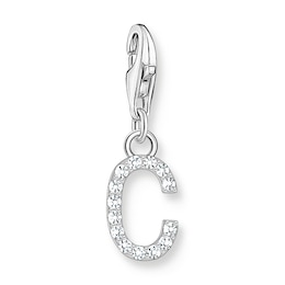 Thomas Sabo Ladies' Sterling Silver Cubic Zirconia Charm Pendant Letter C