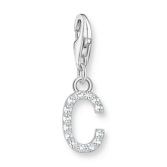 Thomas Sabo Women's Sterling Silver Cubic Zirconia Charm Pendant Letter C