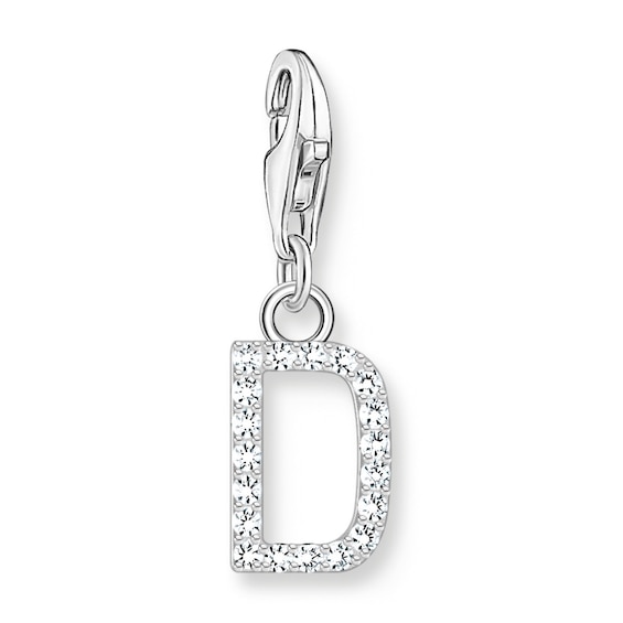 Thomas Sabo Women's Sterling Silver Cubic Zirconia Charm Pendant Letter D