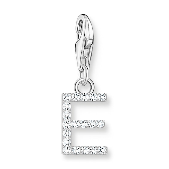 Thomas Sabo Women's Sterling Silver Cubic Zirconia Charm Pendant Letter E
