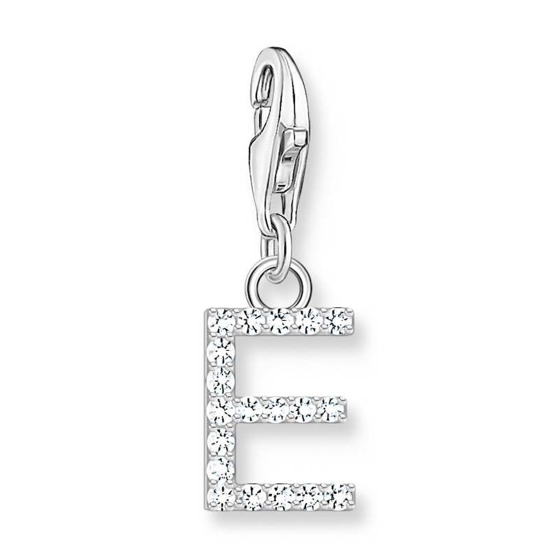 Main Image 1 of Thomas Sabo Ladies' Sterling Silver Cubic Zirconia Charm Pendant Letter E