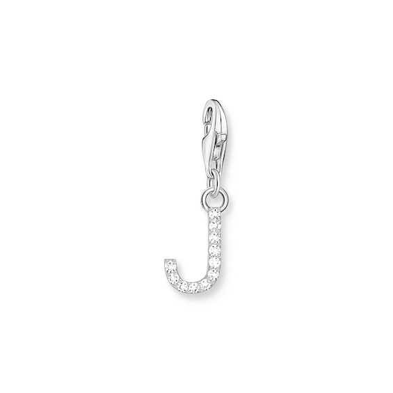 Thomas Sabo Women's Sterling Silver Cubic Zirconia Charm Pendant Letter J