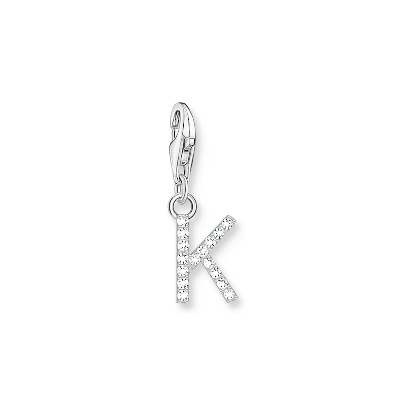 Thomas Sabo Ladies' Sterling Silver Cubic Zirconia Charm Pendant Letter K