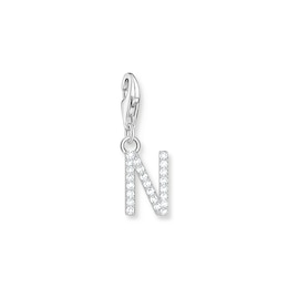 Thomas Sabo Ladies' Sterling Silver Cubic Zirconia Charm Pendant Letter N